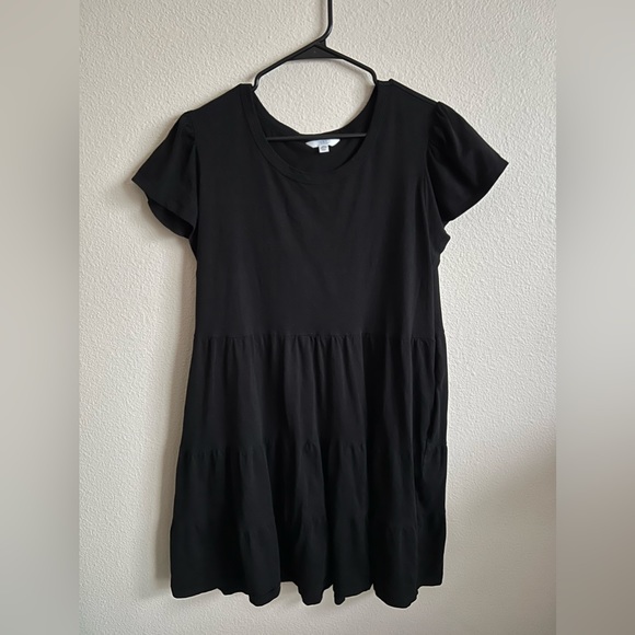 Time and Tru Women's Short Sleeve Tiered Knit Dress, Size XL - Picture 2 of 4